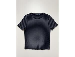 polo ralph lauren stripe short sleeve knit top womens small